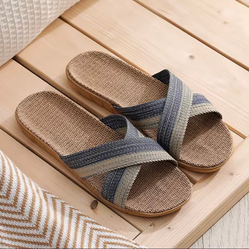Men casual linen slippers