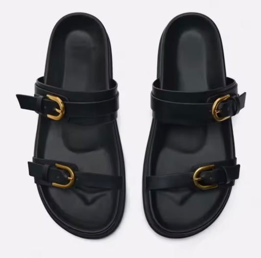 Black summer women’s sandals