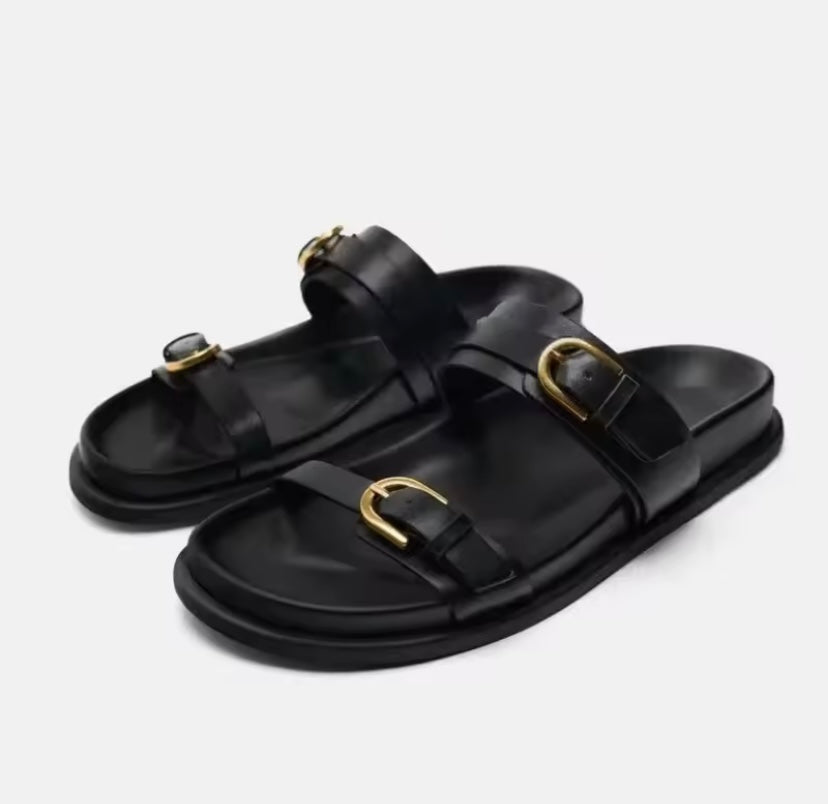 Black summer women’s sandals