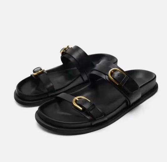 Black summer women’s sandals