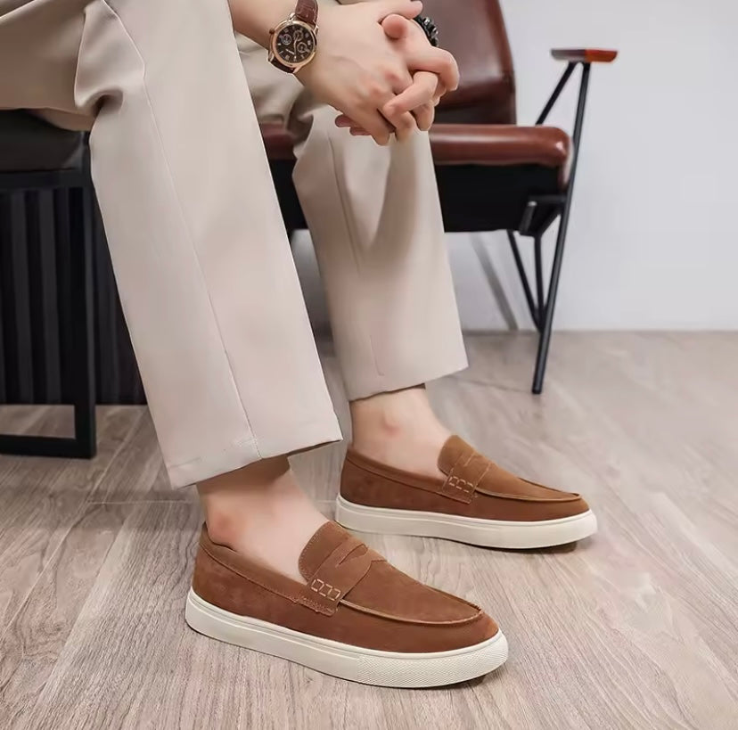 Luch suede classic leather moccasins