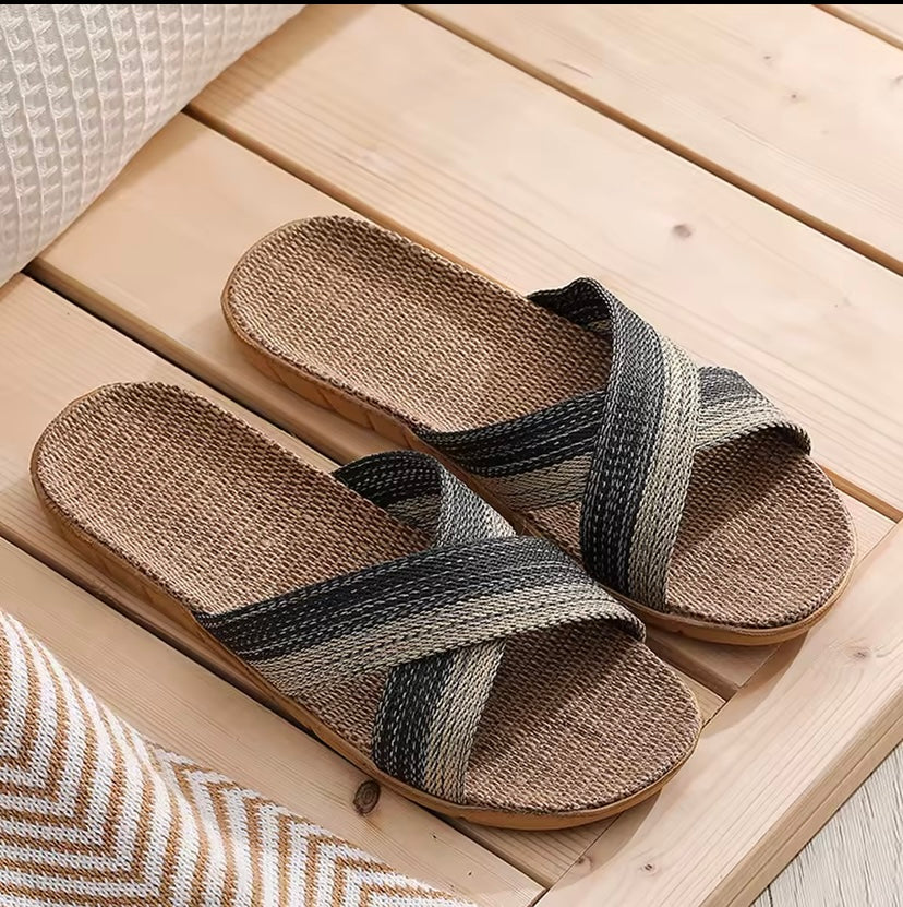 Men casual linen slippers