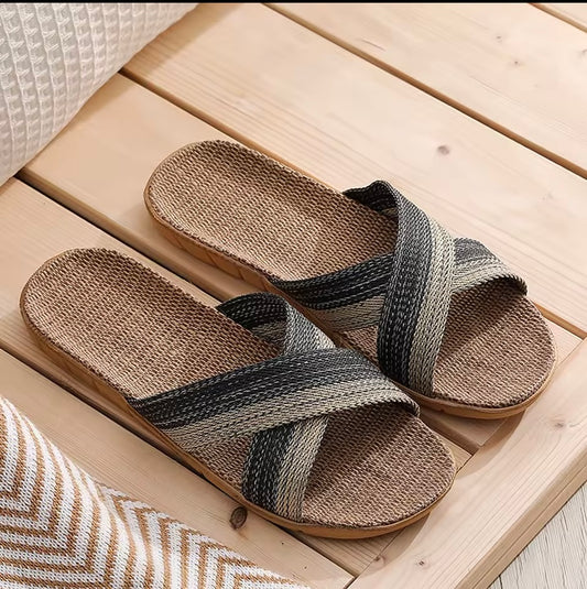 Men casual linen slippers